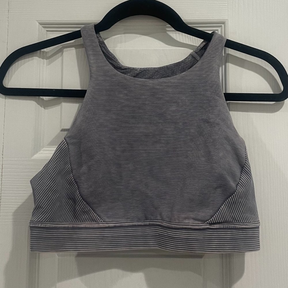 Lululemon Grey Acid Wash Ribbed Sports Bra